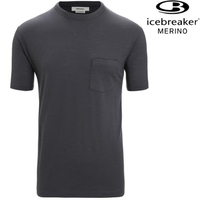 Icebreaker 150 Merino JN150 男款 美麗諾羊毛排汗衣/圓領口袋短袖上衣 0A56PR 003 深灰