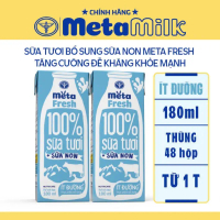 Thùng sữa tươi Meta Fresh ít đường Nutricare - sữa non tăng cường miễn dịch (48 Hộp)