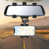 360° Car Rearview Mirror Rotatable Phone Holders Scalable Car Holder GPS Rotating Support Smartphone Stand Mobile Phone Holder
