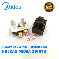 RELAY PTC 2 PIN + OVERLOAD KULKAS MIDEA 2 PINTU