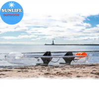 Clear Kayak Transparent Canoe Crystal Kayaks See Through Glass Bottom Boat Polycarbonate Ship with Paddles Seats Floating Bags