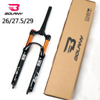 BOLANY Bicycle Fork 26/27.5/29 Inch Mountain Bike Fork Ultralight Air Suspension MTB Forks 115mm Travel Fit Disc Brake
