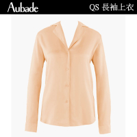 【Aubade】摯愛蠶絲長袖上衣 蕾絲性感睡衣 女睡衣 法國進口居家服(QS-金膚)