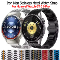 Iron Man Stainless Steel Metal Strap For Huawei Watch GT 6 6 Pro 46mm Smart Watch Bracelet
