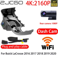 ZJCGO 4K DVR Dash Cam Wifi Front Rear Camera 24h Monitor For Buick LaCrosse 2016 2017 2018 2019 2020
