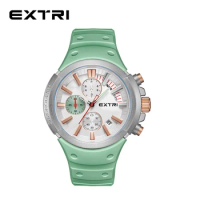 Extri Men Sport Wristwatch Waterproof Chronograph Colorful Male Clock Top Brand Luxury Golden Stainless Steel Business Watch