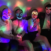 EL Wire Light Up Neon Skull LED Mask For Halloween Concert