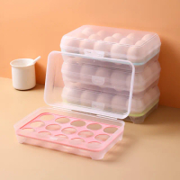 【熊爸爸大廚】日式雞蛋透明收納保鮮盒 15格立式設計(3入)