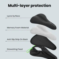 Comfortable Bike Cushion Bike Saddle Seat Cover Comfortable Memory Foam Bicycle Seat Cover Soft Thickened Cycling Pad Cushion