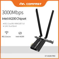 Dual Band 2.4/5GHz 3000Mbps WiFi-6 AX200 Pro Gigabit Network Card 802.11AC/AX BT 5.0 Intel AX200NGW