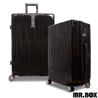 MR.BOX 威爾 28吋PC+ABS鏡面拉鍊行李箱 旅行箱-黑色