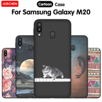 JURCHEN Cute Cartoon Case For Samsung Galaxy M20 Phone Case M205F Silicone TPU Back Cover For Samsung M20 Coque Capa 6.3 inch
