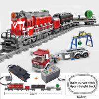 KAZI New City Train Power Function Building Block DIY Tech Toys high-tech Bricks For Children Compatible All Brands Rail Trein