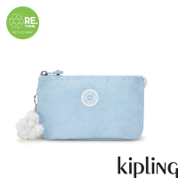 Kipling 溫柔冰霜藍三夾層配件包-CREATIVITY L