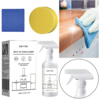 60ml Splash Foam Spray Multipurpose Heavy Oil Foam Cleaner with Sponge &amp; Cloth Stain Remover Kitchen Oven Grills Cleaner