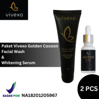 Paket Vivexo Golden Cocoon Facial Wash & Whitening Serum | Paket Perawatan Wajah Cowok Untuk Pemutih