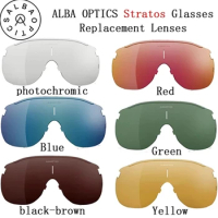 ALBA OPTICS Stratos Photochromic Lenses Replaced Polarized Lenses for Cycling Sunglasses Blue Red Color