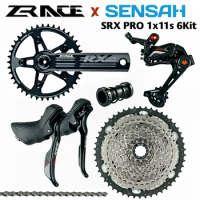 SENSAH SRX PRO 1x11 Speed, 11s Road Groupset, R/L Shifter + Rear Derailleurs + ZRACE chainset Cassette, gravel-bikes Cyclo-Cross