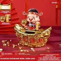 Pajangan Dashboard Mobil Dewa Uang Rejeki/Budha/Ganesha/Kwan Im-Hiasan Solar Power Premium DEWAUANG 