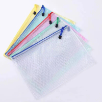 Produk popular: Set 5 unit folder penyimpanan alat tulis dengan jaring dan poket berzip, saiz A4/A5/