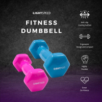 LIGHTSPEED Dumbell 1Kg / Barbel Mini 1 Kg/ Barbel Wanita / Vinyl Cewek