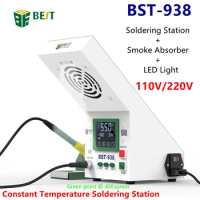 BST-938 Antistatic Thermostat Soldering Station Smoke Absorber Touch Screen LED Light Adjust Temperature Soldering Iron Station
