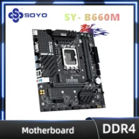 SOYO SY- B660M Gaming Motherboard CPU i3 i5 i7 12100F/12100/12400 /12400F/12700(INTEL B660/LGA 1700) Dual Channel DDR4 Memory
