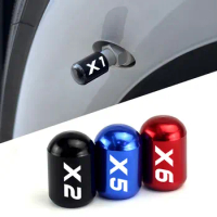 4PCS Car Wheel Tire Valve Caps Auto Exterior Accessories For BMW X5 E70 E53 X1 E84 F48 X3 F25 E83 X2 X6 E71 E30 X7 X4 F26 Xdrive