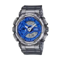 領券再折【CASIO】G-SHOCK 冰藍 半透明雙顯手錶 GMA-S110TB-8A
