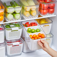 日本冰箱冷凍收納盒食品級蔬菜瀝水保鮮盒雞蛋整理盒水果收納神器wk10712 全館免運