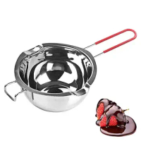 Chocolate Melting Pot 400ML Multi Function Stainless Fondue Pots For Chocolate Melting Candy And Candle Making Pot Kitchen Tool