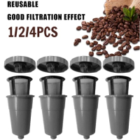 1/2/4pcs Reusable K-Cup Filter Brew Coffee Tea Refillable Coffee Filters Mesh 43ml Coffee Reusable Pods for Keurig Coffee Maker