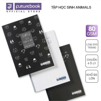 [Lốc 5 Quyển] Tập Học Sinh FUTUREBOOK giấy Dày 80GSM 200 Trang 4 Ôly khổ B5 (252x175mm) - SV ANIMALS