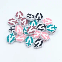 Chenkai 50PCS Cross Focal Beads Silicone Charms For Pen Making Character Beads For Beadable Pen DIY Baby Pacifier Dummy Chains