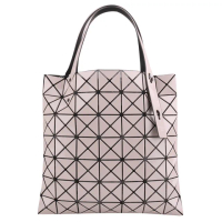【ISSEY MIYAKE 三宅一生】BAOBAO 幾何小菱格7x7手提包(米/亮面)