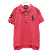 Ralph Lauren 男童數字3經典大馬短袖POLO衫-粉紅色(2/2T)