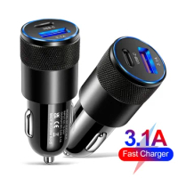 66W PD Car Charger USB Type C Fast Charging Car Phone Adapter for iPhone 14 13 12 Xiaomi Huawei Samsung S21 S22 Quick Charge 3.0