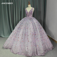 Jancember International Factory Wholesale Quinceanera Dresses For Gril Organza Ball Gown Tank V-neck Sequins Bar Mitzvah DY6667