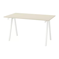 TROTTEN 書桌/工作桌, 米色/白色, 140 x 80 公分