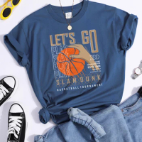 Let'S Go Play Slam Dunk Basketball Tournament T-Shirt Vintage Tshirts Aesthetic Creativity T-Shirts Essential Summer T-Shirts