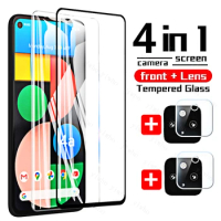 4 In 1 for Google Pixel 4a 5G Glass on Pixel 4a 5G Camera Lens Phone Screen Film Protector for Google Pixel 5 4 A Tempered Glass