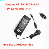 Genuine LS LI SHIN 0219B1280 12V 6.67A 80W 4PIN LSE0111C1280 AC Adapter For TCL LCD2026 LCD20B66 TV Monitor Power Supply Charger
