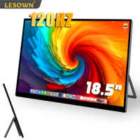 LESOWN FHD 1080p 120Hz Portable Gaming Monitor Ultra Wide 18.5 inch Touch Screen Type-C Laptop Extended Display for PC Travel