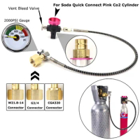 Soda Quick Connect Pink Co2 Cylinder Refill Adaptor Filling Station Fit Soda @ stream Terra DUO Art Cylinder