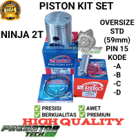 PISTON KIT RING SEHER KOMPLIT RIKO NINJA 150 R RR OVERSIZE STD 59 PIN 15 KODE A B C D HIGH QUALITY