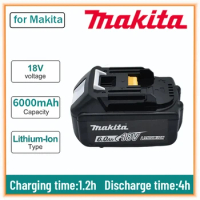 Original 18V Makita 6000mAh Lithium ion Rechargeable Battery 18v drill Replacement Batteries BL1860 BL1830 BL1850 BL1860B