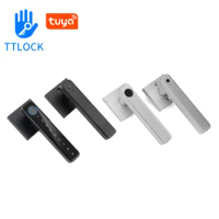 Tuya / TTLOCK APP Remote Control Smart Fingerprint Password Lock Electric Biometrics Smart Door Lock Type-C Emergency Charge