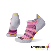 官方直營 Smartwool 女機能跑步局部輕量減震印花踝襪 酒紅色 美麗諾羊毛襪 跑襪 保暖襪 除臭襪