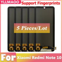 5 PCS OLED LCD For Xiaomi Redmi Note 10 4G M2101K7AI M2101K7BG Display Touch Screen Digitizer Panel Assembly For Redmi Note 10S
