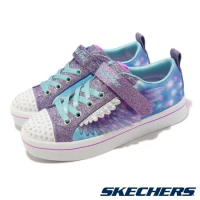 Skechers 休閒鞋 S Lights 童鞋 中童 藍紫 粉 天使之翼 立體 水鑽 燈鞋 314432LLVMT